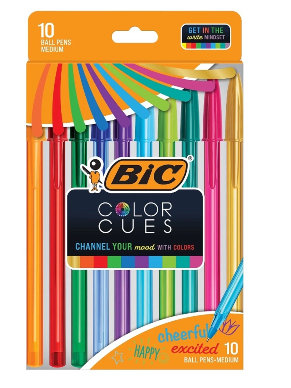 BIC Color Cues Channel Your Mood With Colors Assorted Ball Pens - 10 Pack